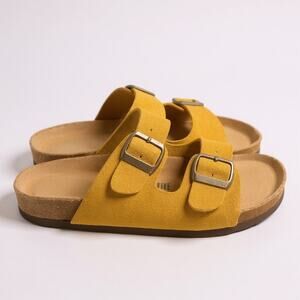 Cushion Air Women’s Suede Slip on Sandals Yellow 7
